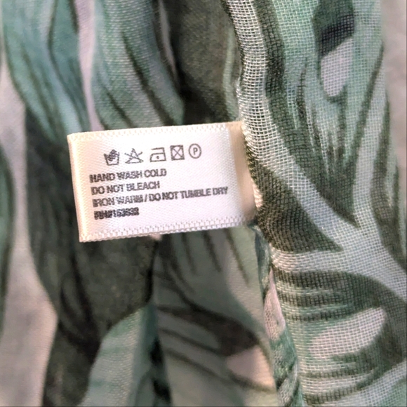 Tropical Foliage Sheer Kimono SwimSuit Cover Blouse Scarf Shawl w/ Arm Holes NEW - Picture 8 of 8